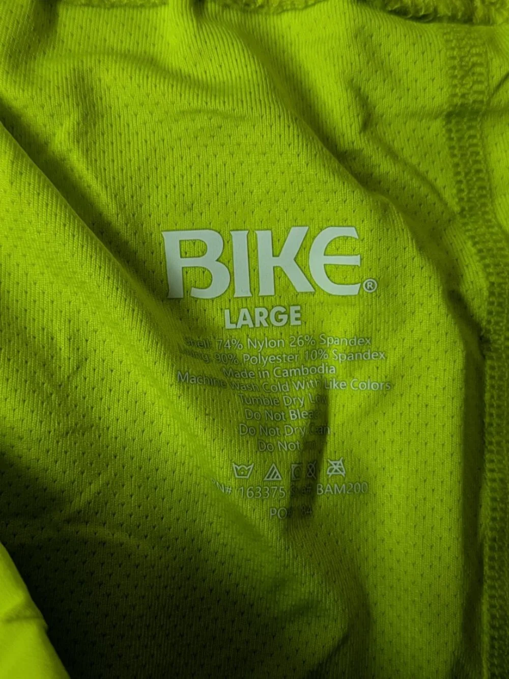 Bike Athletics Men's Track Short - Acid Lime - Large (34-36) NEW WITH TAGS